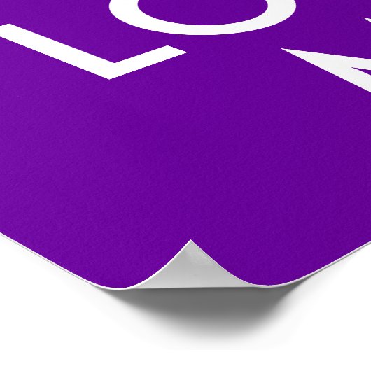 Lila Behalten Ruhe und Liebe Poster (Ecke)