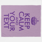 Lila Behalten Ruhe und Text Fleecedecke (Vorderseite (Horizontal))