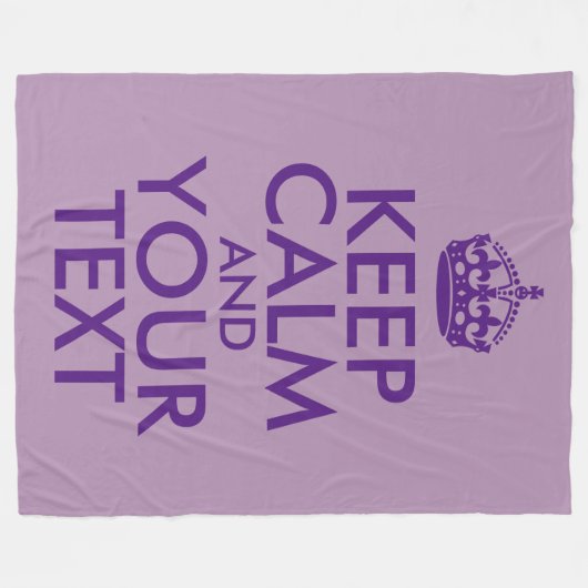 Lila Behalten Ruhe und Text Fleecedecke (Vorderseite (Horizontal))