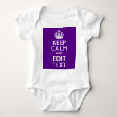 Lila Behalten Ruhe und Text leicht machen Baby Strampler (Vorderseite)