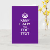 Lila Behalten Ruhe und Text leicht machen Karte (Gelbe Blume)