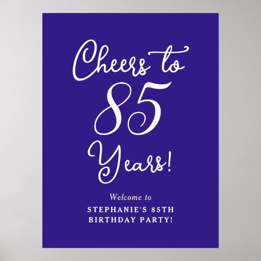 Lila Beifall zu 85 Jahren Geburtstag Begrüßungszei Poster (Vorne)