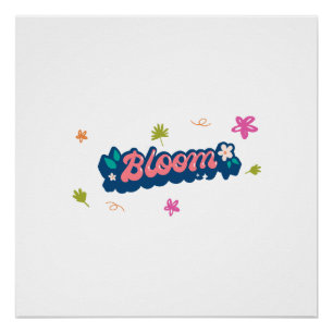 Lila Beige Bloom Niedliche Typografie Glossy Poste Poster