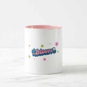 Lila Beige Bloom Niedliche Typografie Tasse
