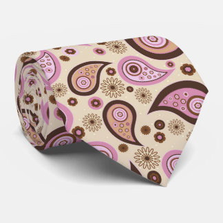 Lila-beige elegante Vintage Paisley-Muster Krawatte