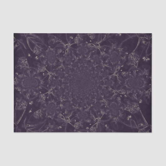 Lila beige Kaleidoskop-Fraktal-Muster Seidenpapier (Vorderseite)