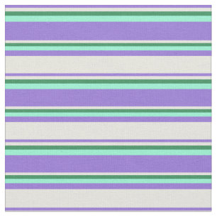 Lila, Beige, Sea Green und Aquamarine Muster Stoff
