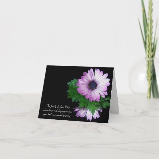 lila Beileid Vielen Dank Dankeskarte (Vorderseite)