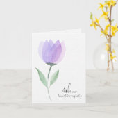 Lila Beileid Wasserfarbe Karte (Gelbe Blume)