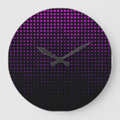 Lila beleuchteter Halftone-Leuchtgitter Große Wanduhr (Vorderseite)