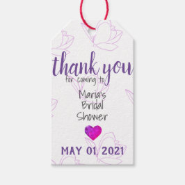 Lila benutzerdefinierte Brautparty-Tags mit Twine Geschenkanhänger