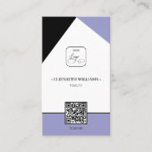 Lila, benutzerdefiniertes Firmenlogo und QR-Code Visitenkarte (Vorderseite)