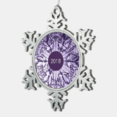 Lila benutzerdefiniertes Jahr Schneeflocken Zinn-Ornament (Rechts)