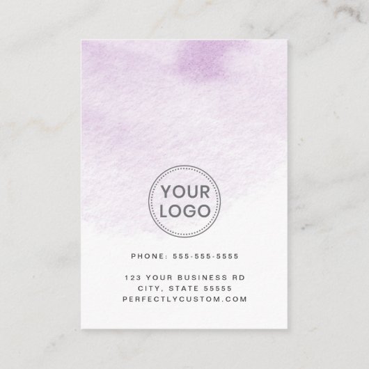 Lila, benutzerdefiniertes Logo Terminkarte (Rückseite)