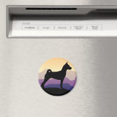 Lila Berge Basenji Magnet (In Situ (Geschirrspüler))