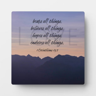 Lila Berge Christliche Wohngestaltung Plaque Fotoplatte