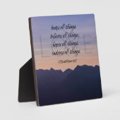 Lila Berge Christliche Wohngestaltung Plaque Fotoplatte (Vorderseite)