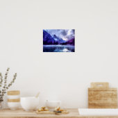 Lila Berge in Alaska | Landschaftsmalerei Poster (Küche)