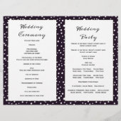 Lila Berge, Koniferen gefaltet Hochzeitsprogramm (Rückseite)