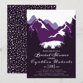 Lila Berge, Koniferen Hochzeitsfest Brautparty Einladung