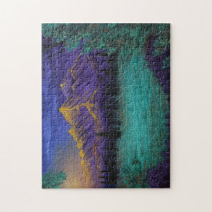 "Lila Berge" Landschaftliche Landschaft Puzzle