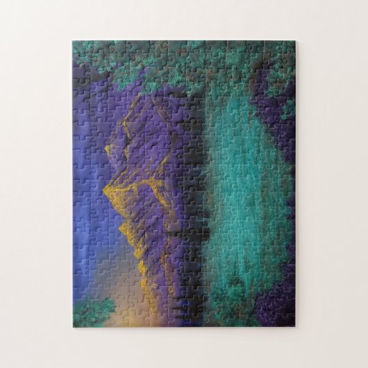 "Lila Berge" Landschaftliche Landschaft Puzzle (Vertikal)