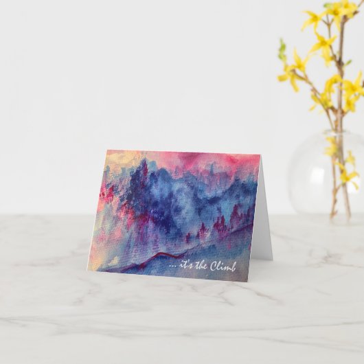 Lila Berge Majestät Card Karte (Gelbe Blume)