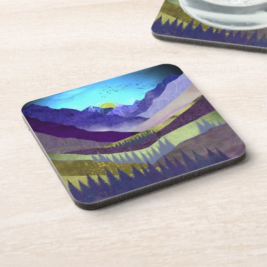 Lila Berge Majestät Getränkeuntersetzer (Linke Seite)