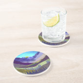 Lila Berge Majestät Getränkeuntersetzer (Seite)