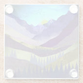 Lila Berge Majestät Glasuntersetzer (Rückseite)