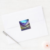 Lila Berge Majestät Quadratischer Aufkleber (Umschlag)