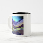 Lila Berge Majestät Zweifarbige Tasse (Vorderseite Links)