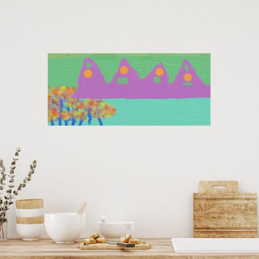 Lila Berge Poster (Küche)