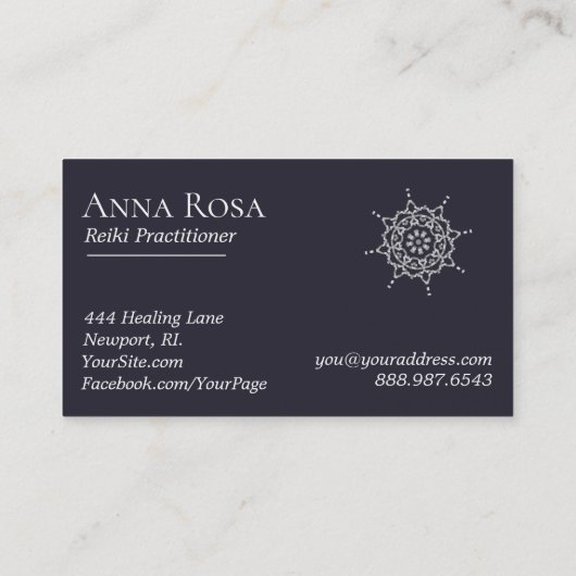 *~* lila Berge Rosa u. Lavendel-HimmelMandala Visitenkarte (Rückseite)