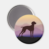 Lila Berge Vizsla Magnet (Vorderseite/Rückseite)