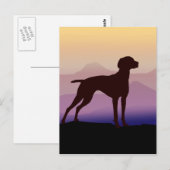Lila Berge Vizsla Postkarte (Vorne/Hinten)