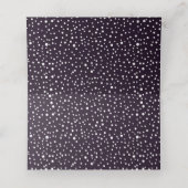 Lila Berge Winterhochzeit gefalteter Begleiter Platzkarte (Innenseite Aufgefaltet)