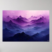Lila Bergschichten - Abstrakte Lila Landschaft Poster (Vorne)