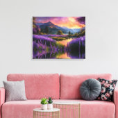 Lila Bergtal Sonnenaufgang Leinwanddruck (Insitu (Wohnzimmer))