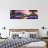 Lila Bergtal Sonnenaufgang Leinwanddruck (Insitu (Schlafzimmer))