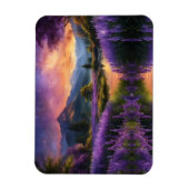 Lila Bergtal Sonnenaufgang Magnet (Vertikal)