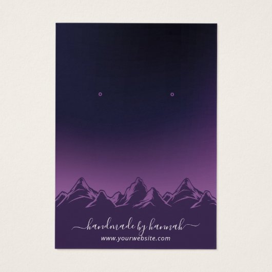 Lila Bergwelt Skyline Handmade Earring Display (Rückseite)