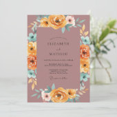 Lila Bernstein Hochzeit Einladung (Stehend Vorderseite)