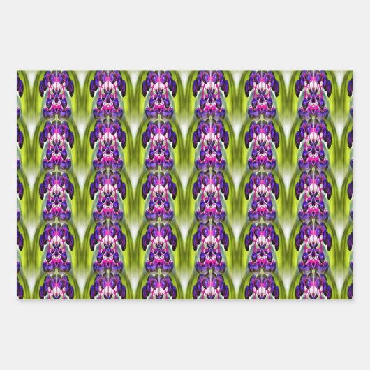 Lila Berries Abstraktes Naturelemuster Geschenkpapier Set (Vorderseite)