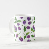 Lila Berries benutzerdefinierte Hintergrundfarbe Kaffeetasse (Vorderseite Links)