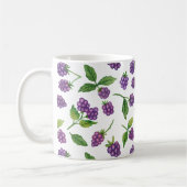 Lila Berries benutzerdefinierte Hintergrundfarbe Kaffeetasse (Links)