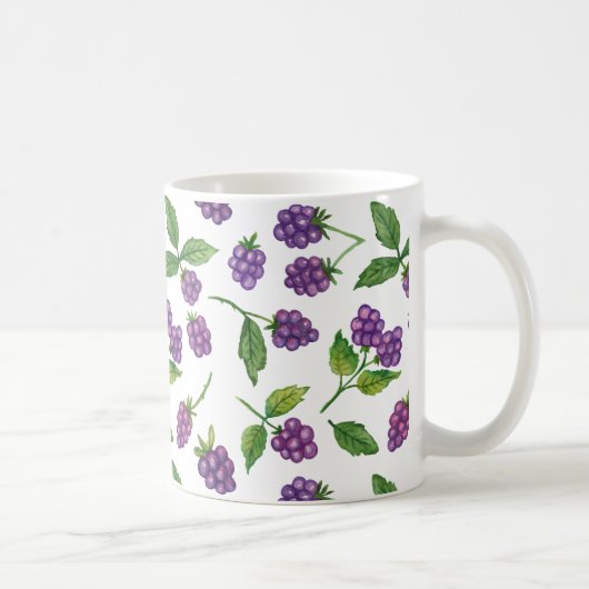 Lila Berries benutzerdefinierte Hintergrundfarbe Kaffeetasse (Rechts)
