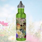 Lila Berries und Rose auf Newsprint Ephemera Edelstahlflasche