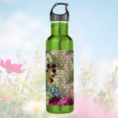 Lila Berries und Rose auf Newsprint Ephemera Edelstahlflasche