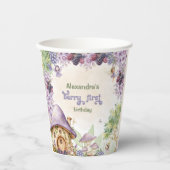 Lila Berry First Fairy Erster Geburtstag Pappbecher (Vorderseite)